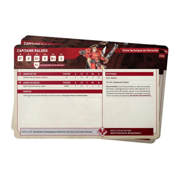 Cartes Techniques : Blood Angels (Français)