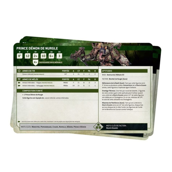 Cartes Techniques : Death Guard (Français)