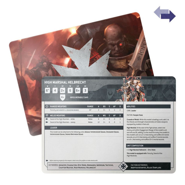 Datasheet Cards : Black Templars (Anglais)