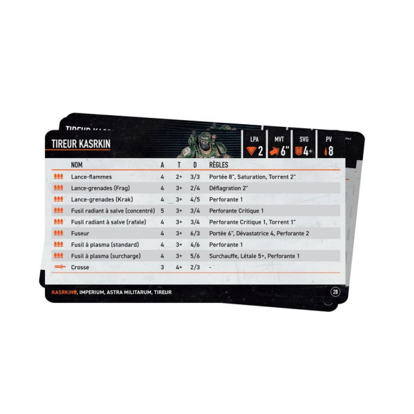Kill Team : Kasrkins – Cartes Techniques (Französisch)