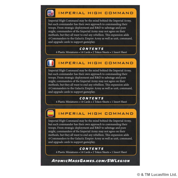 Imperial High Command Star Wars : Legion