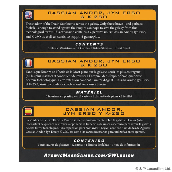 Cassian Andor, Jyn Erso & K-2SO Star Wars : Legion