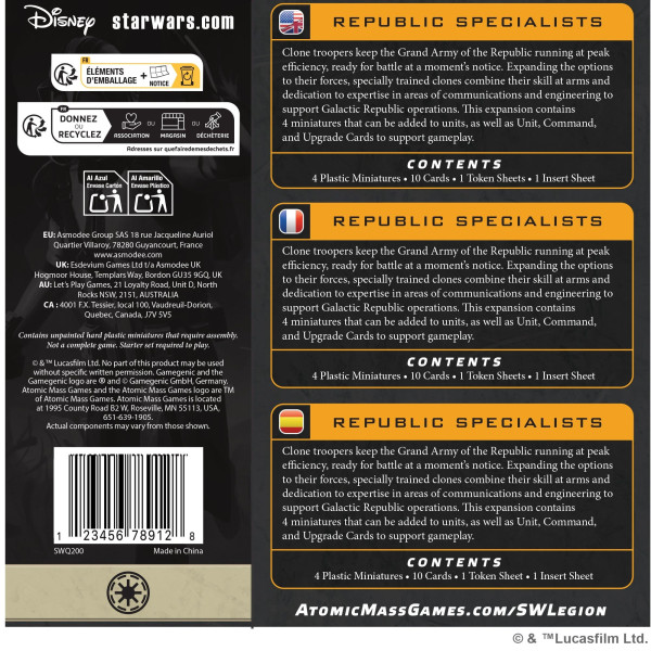 Republic Specialists Star Wars : Legion